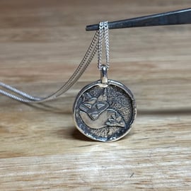 Handmade Solid Sterling Silver Fox Talisman Pendant & Chain