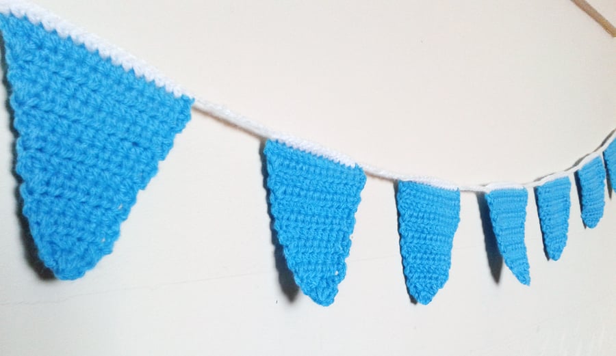 Crochet Bunting - Simple Blue