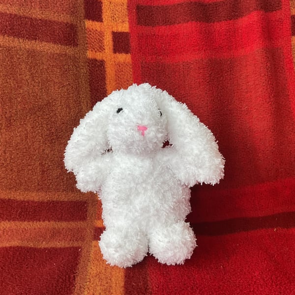 Crochet fluffy white bunny 