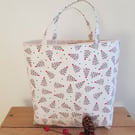 Reusable fabric Christmas gift bag; little trees