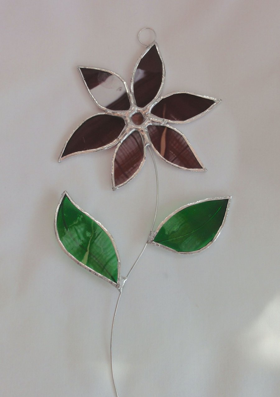 Stained Glass Flower Suncatcher - Pink