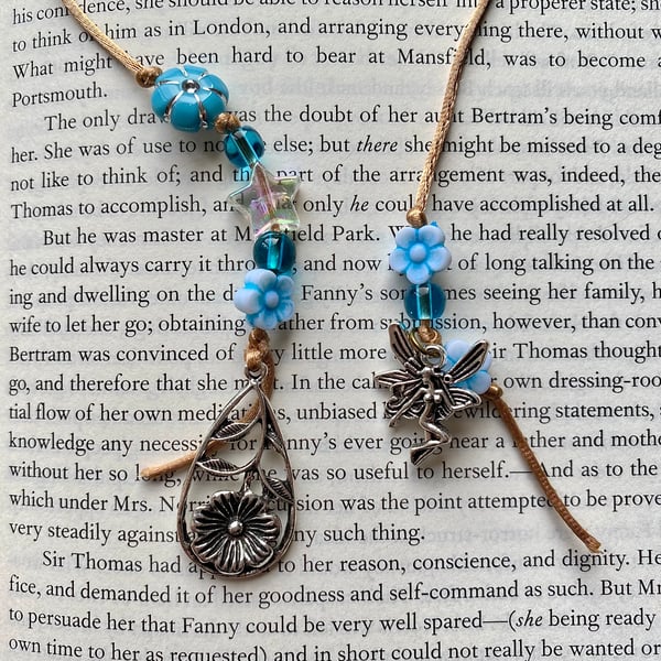 Blue Fairy Cottagecore Book Lover Charm Bookmark