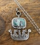 Hare Viking Ship Pendant with Aquaprase - Image 3