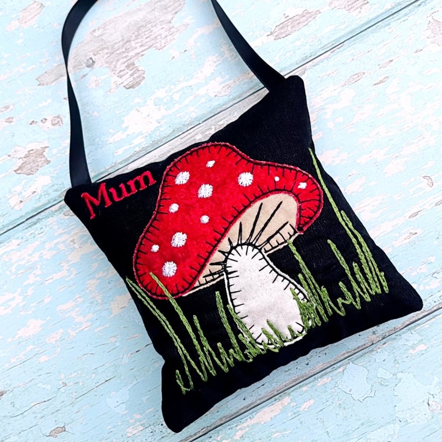 Nature Themed Toadstool Mushroom Linen Lavender Bags