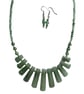 Green Aventurine Necklace & Earrings Gift Set Gemstone Tapered Statement - Image 2