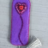 Embroidered Heart Bookmark 