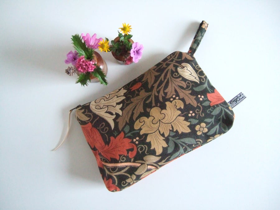 Toiletries or make up bag in a vintage Morris and Co for Sanderson print.