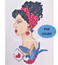 Rockabilly 50's fashion style cross stitch Instant digital Download PDF chart - Image 1