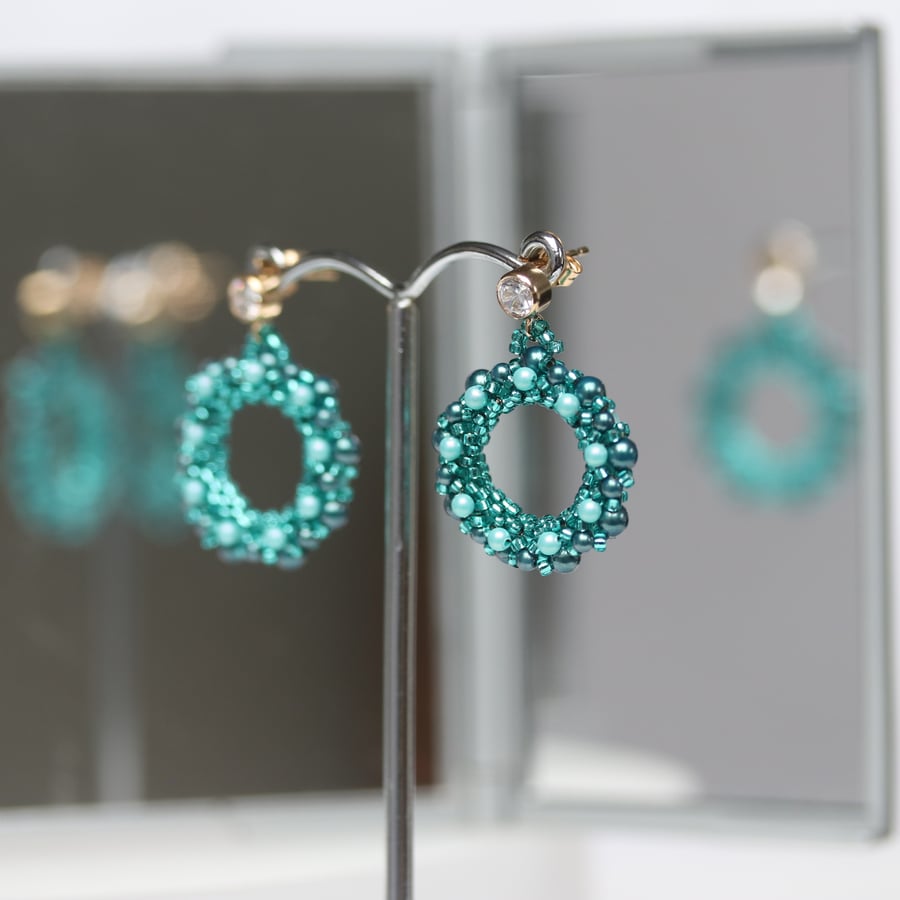Green Wreath Earrings