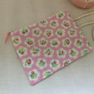 Zipped Purses, Pouch, Small Cosmetic Bag, Accessory Purse, Floral