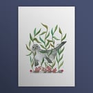 Harbour Seal aka The Sea Puppy, Scotland's Big 5, A4 art print