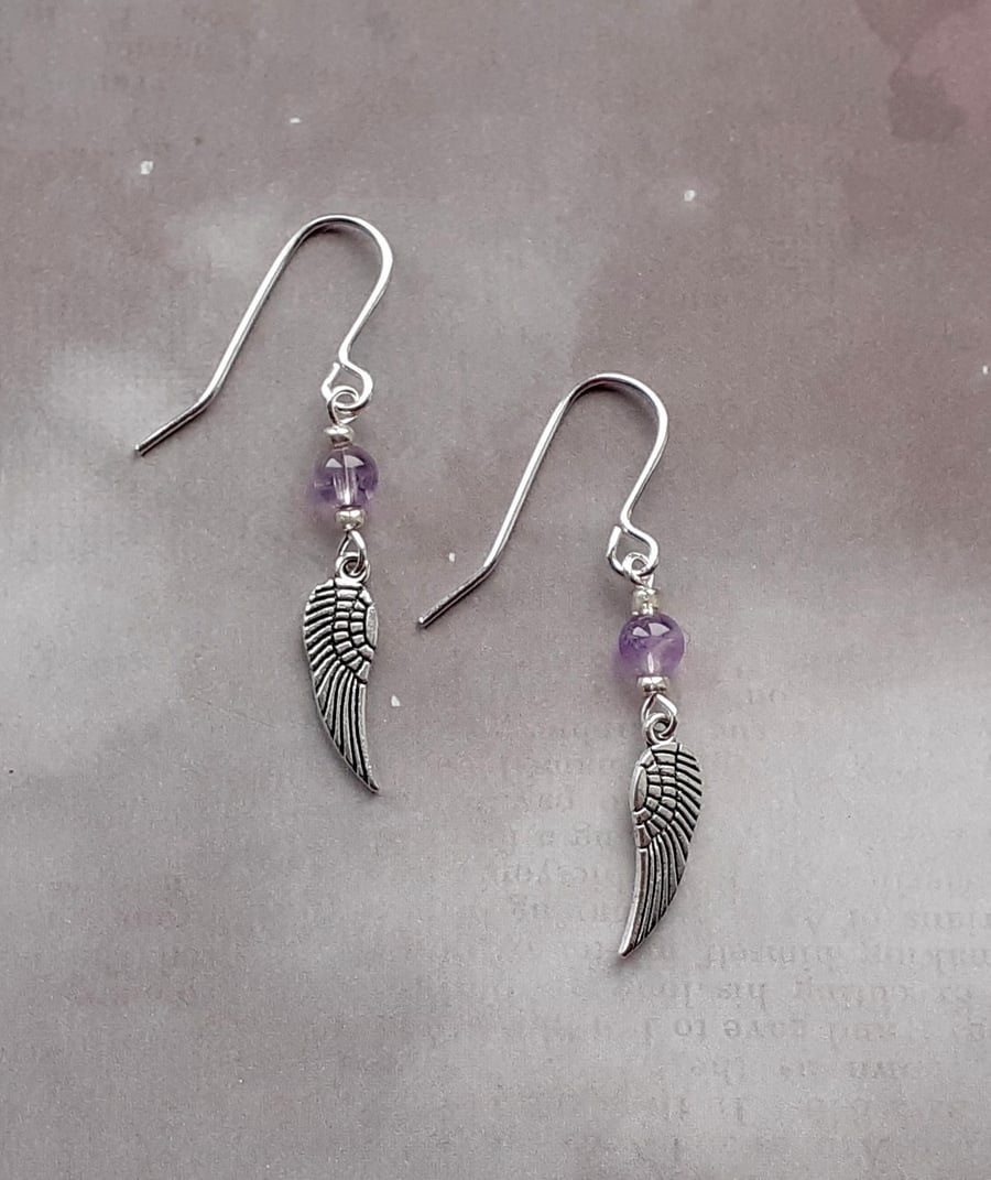 Amethyst Wing Earrings