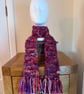 Super Chunky Multicoloured 100% Merino Wool Scarf knitted with Malabrigo Yarn