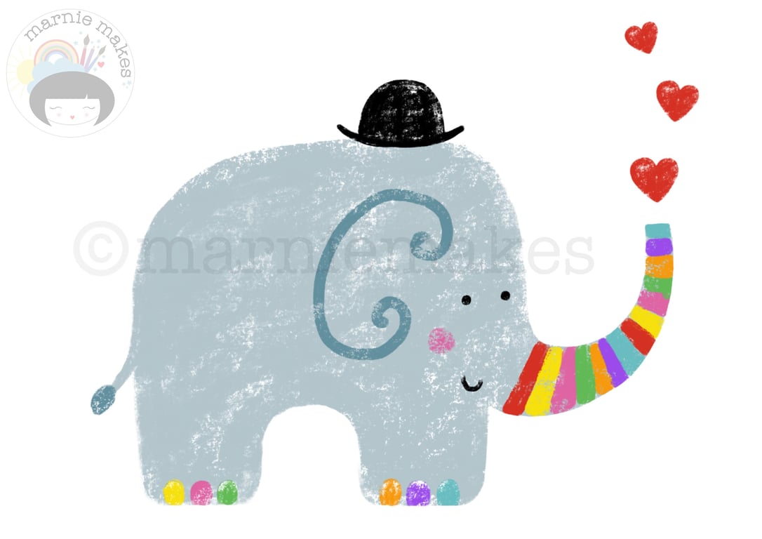 Rainbow Elly - A5 Giclee Print