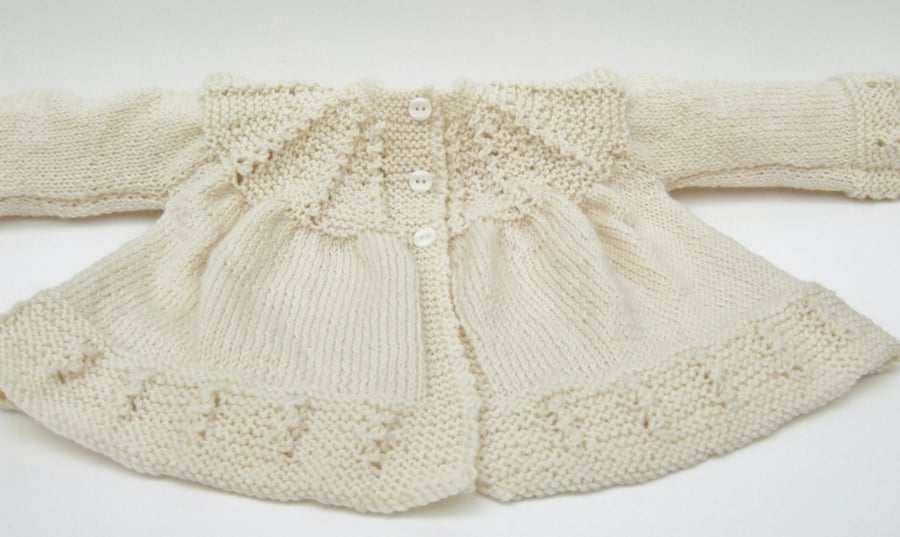 Baby's vintage  merino and silk matinee jacket.