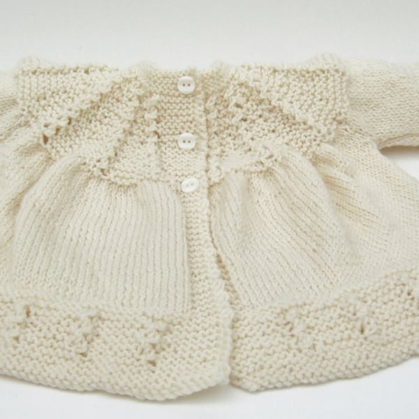 Baby's vintage  merino and silk matinee jacket.