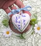 Bluebell hand-painted ceramic Christmas heart decoration  - Image 6