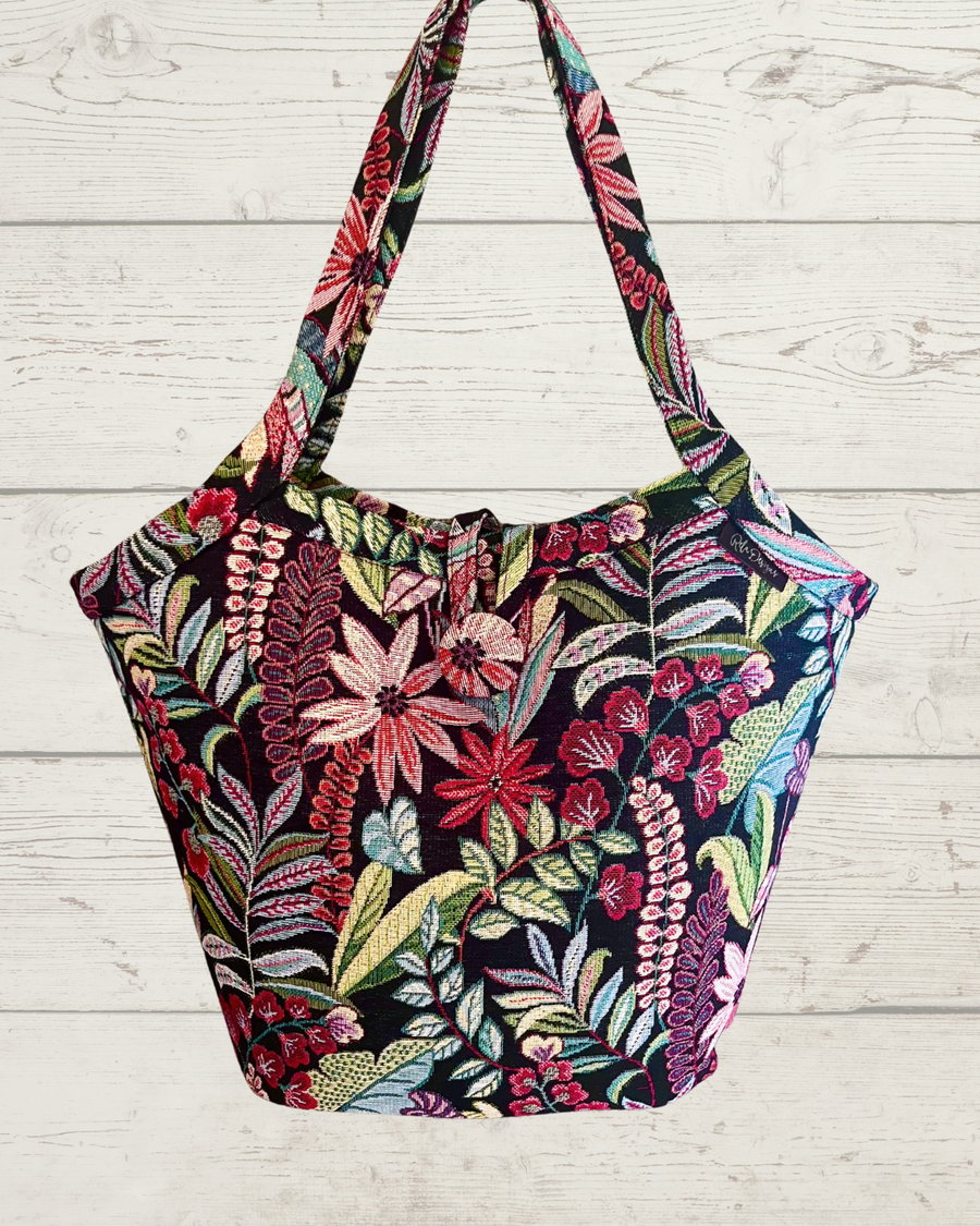Bucket bag tapestry botanical bag