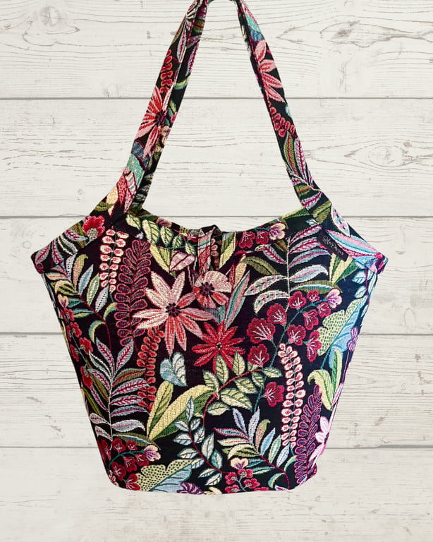 Bucket bag tapestry botanical bag