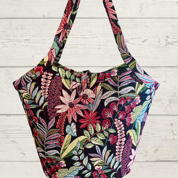 Bucket bag tapestry botanical bag