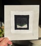 Winter snow scene, hand embroidered keepsake Christmas card. Mini embroidery art - Image 3