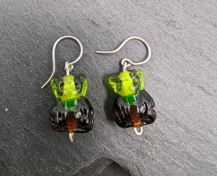 Gummy bear lampwork earrings
