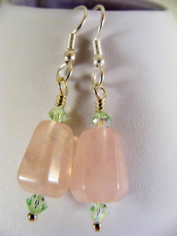 Rose Quartz Drop Earrings