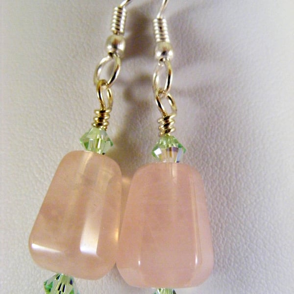 Rose Quartz Drop Earrings