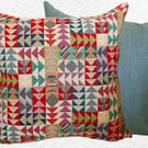 Cushion Cover: Tapestry Arrows design Duck Egg Blue reverse 17"(43cm)