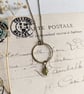 Golden Hoop with Peridot necklace - green gem and brass - August jewellery  - Image 2