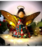 Large: Red Tin Angel Christmas tree topper - Image 1