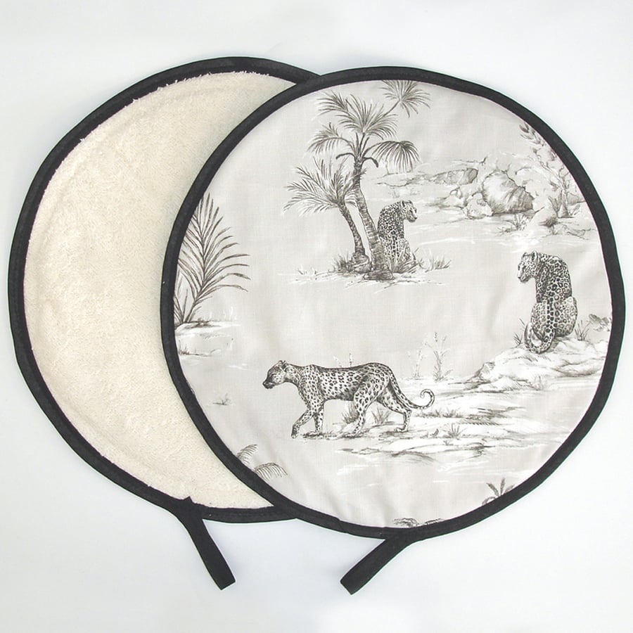 Aga Hob Lid Mats Leopard Pads Hats Round Covers Surface Savers Grey Safari