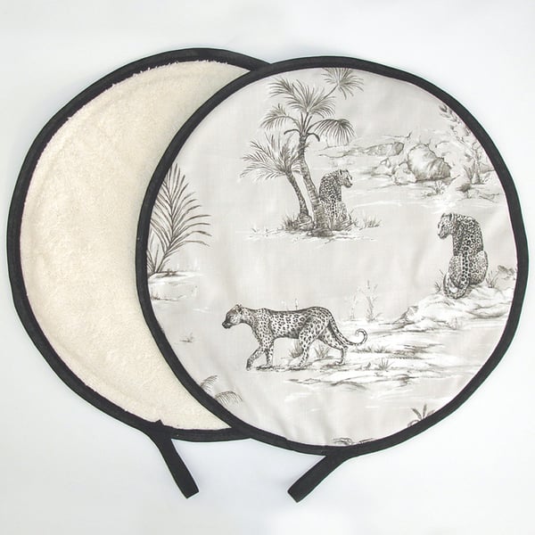 Aga Hob Lid Mats Leopard Pads Hats Round Covers Surface Savers Grey Safari
