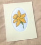 Sale....March Birthday Daffodil Cross Stitch Card - Image 1