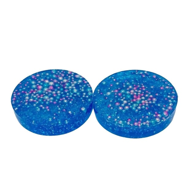 Thick handmade Resin Non-Slip Filled Blue Coasters Quirky Tableware Set 