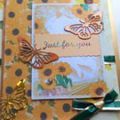 sunflower and butterflies greeting card