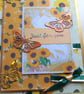 sunflower and butterflies greeting card - Image 1