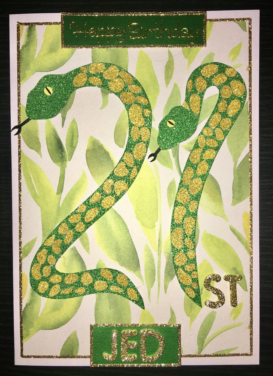 21st snake Birthday Card