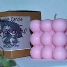 Rosemallow Bubble Candle Asthetically Pleasing Pink Highly Scented 