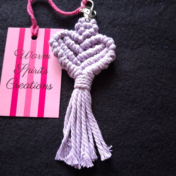 Macrame Heart shaped Keyring