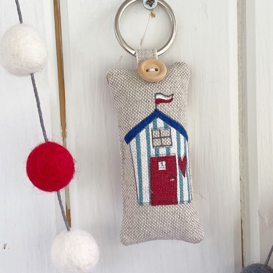BEACH HUT No.1 KEY RING - lavender