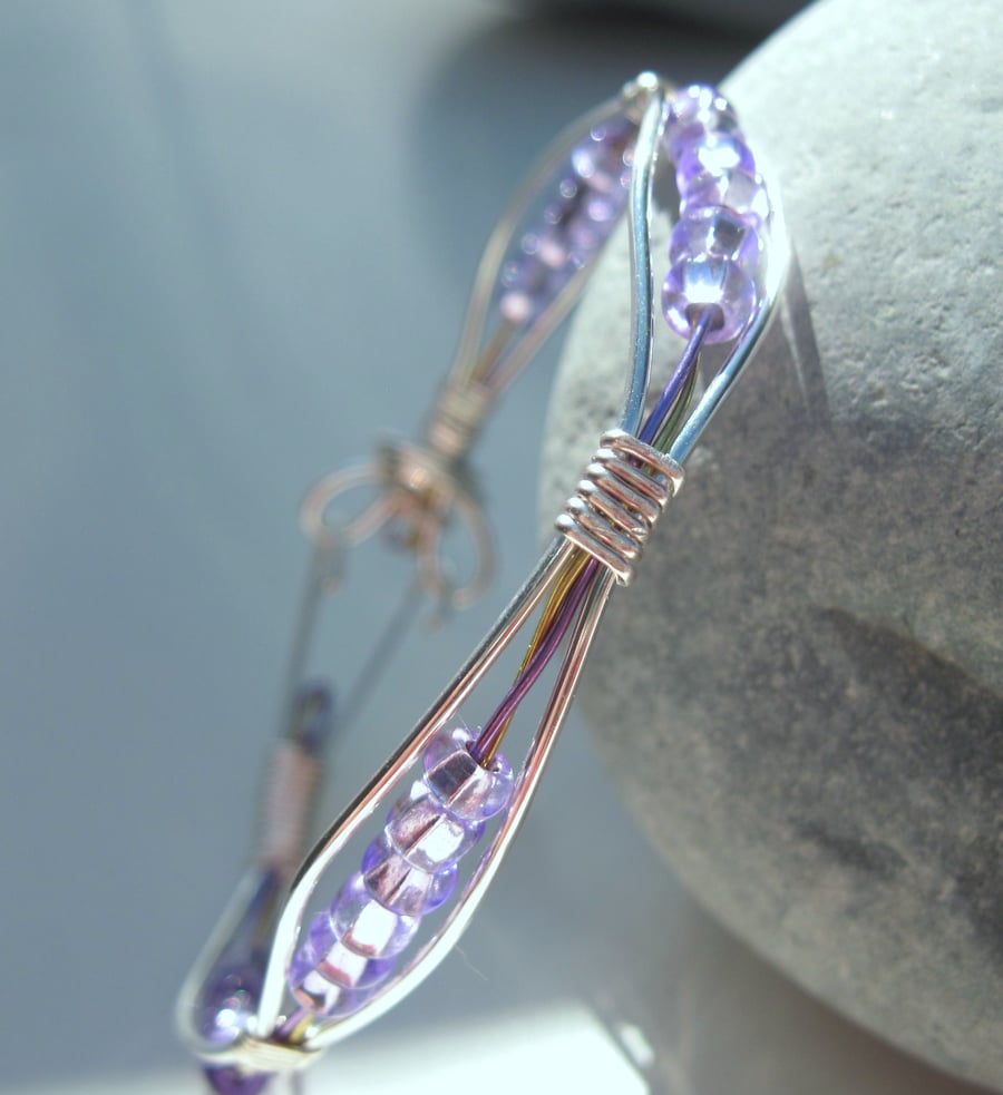 Czech Glass Cradled Bangle