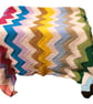 Colourful handmade knitted blanket - zigzag design - Image 2