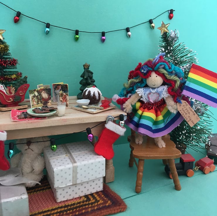 Rainbow Fairy Doll Decoration With Flag, Christ... - Folksy