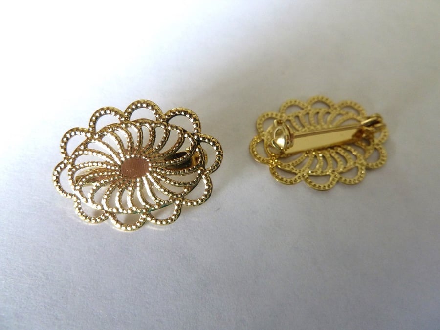 HALF PRICE gold plated brooch backs