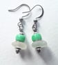 Sweet Little Seaglass Earrings with Coloured Glass Beads - Image 4