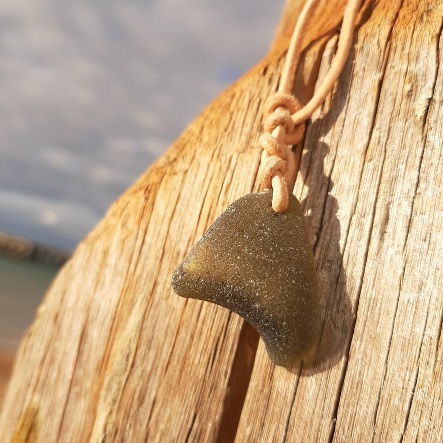 Beachcombed Necklace - Green Sea Glass 