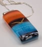 Sunset Over Water (16) Seascape Fused Glass Pendant