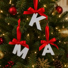 Hanging Initial, Plaster Initial Tree Decoration, Initial Christmas Tree Decor