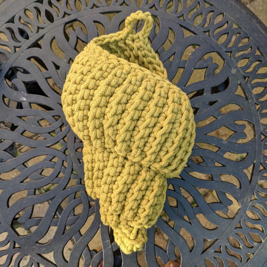 Large crochet shell, home decor, hanging decoration, plant holder